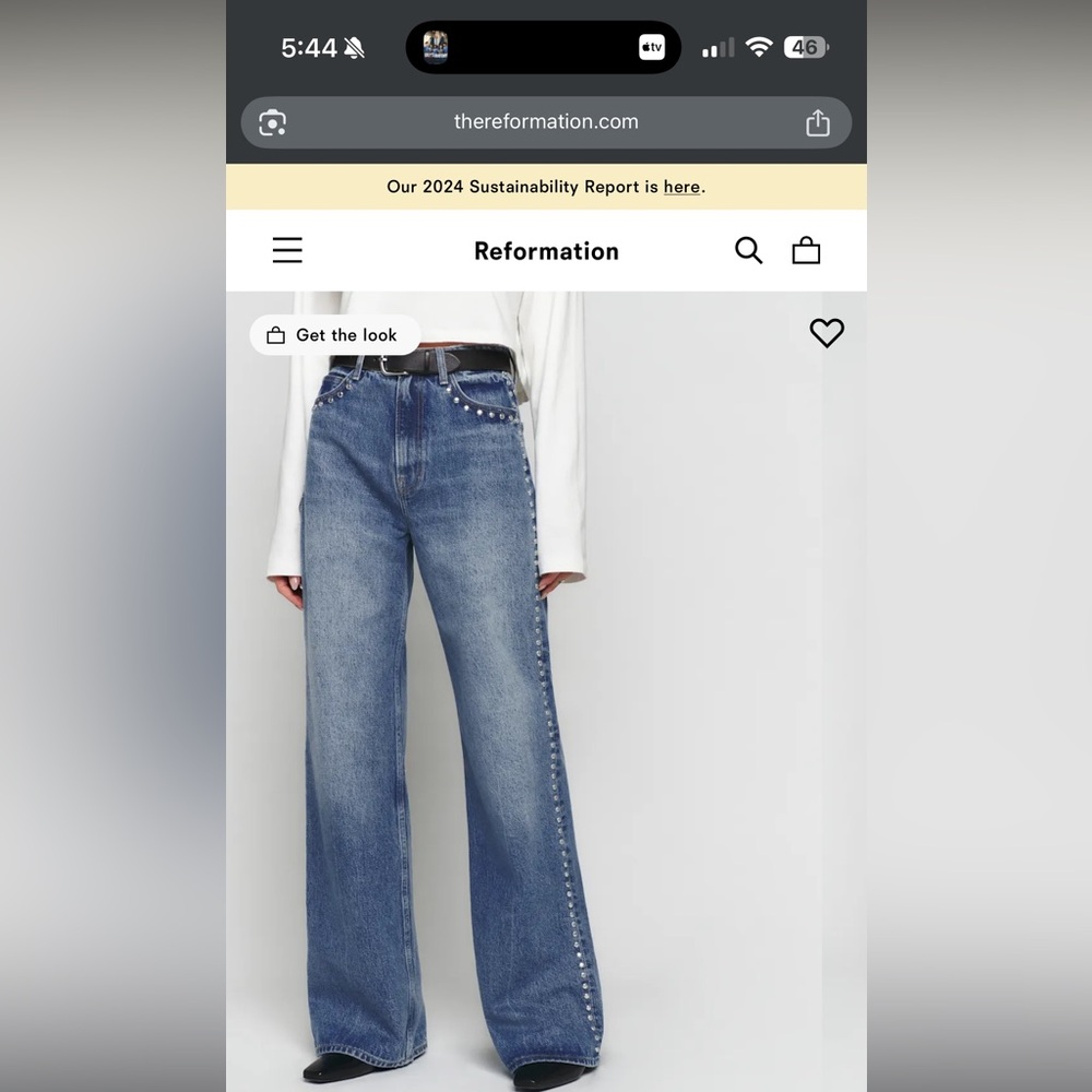 Women's Blue Jeans with Studded Detail